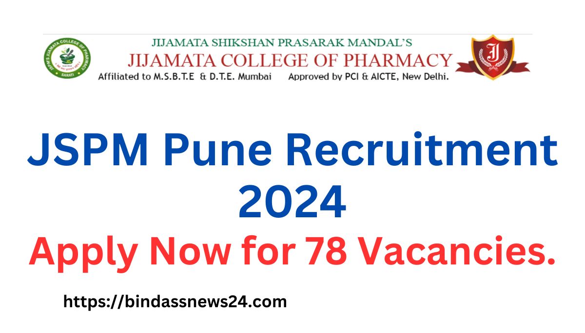 JSPM Pune Recruitment 2024